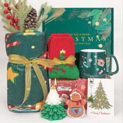 Elysirise Christmas gift basket blanket scene for warm evenings