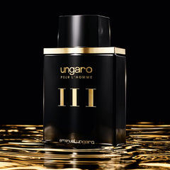 Emanuel Ungaro Pour L’Homme III edt cap closeup highlighting premium design