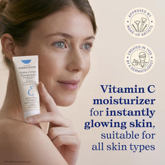 Embryolisse Vitamin C Energizing Face Moisturizer label closeup highlights vitamin C and ginseng benefits