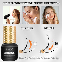 EMEDA 5ml packaging image highlighting professional salon-use adhesive.