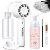 EMEDA lash cleaning kit USB mini fan with adjustable wind options for quick lash drying.