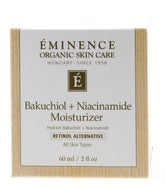 Eminence Bakuchiol Plus Niacinamide Moisturizer jar closeup reveals hydrating cream for glow