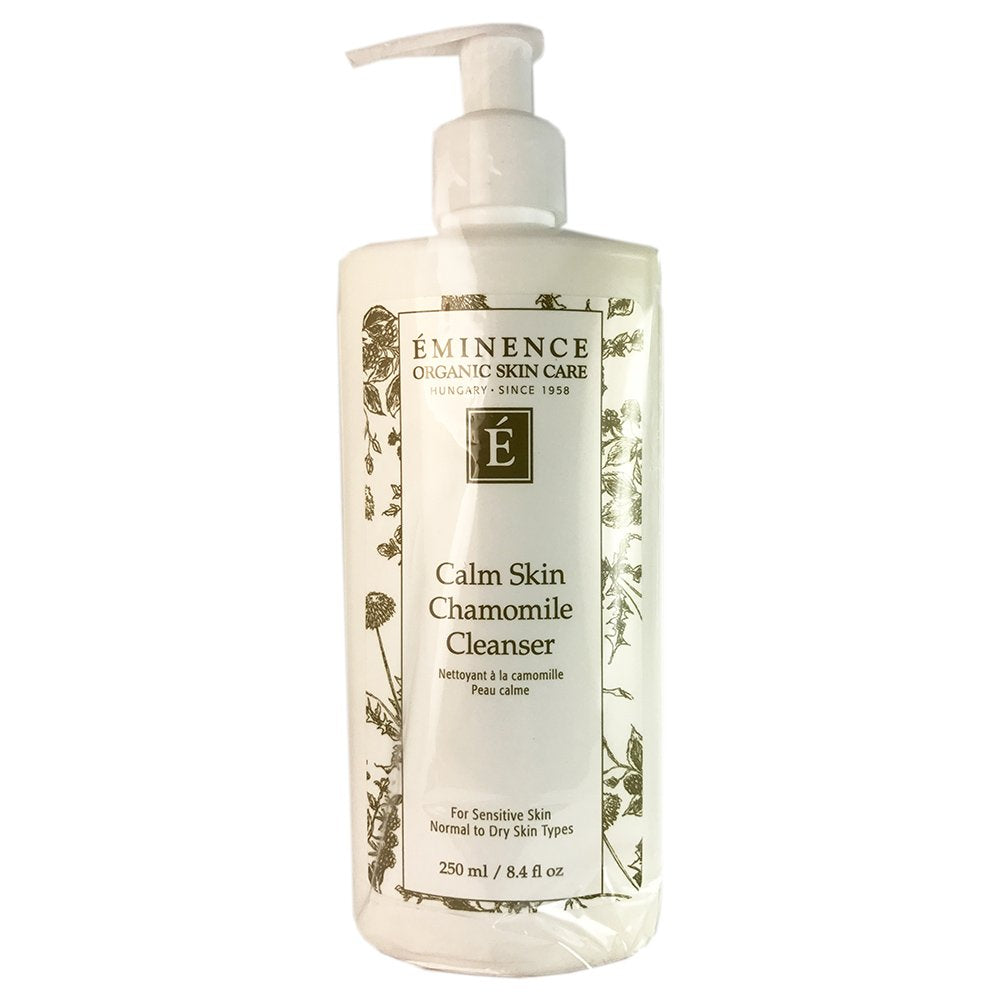 Eminence Calm Skin Chamomile Cleanser bottle; gentle cleansing for sensitive, rosacea-prone skin.