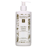 Eminence Clear Skin Probiotic Cleanser bottle close-up with soothing cream-gel texture for balanced skin