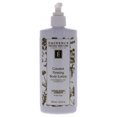 Eminence Coconut Firming Body Lotion bottle shown for daily hydrating routine.
