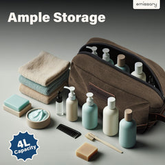 Emissary toiletry bag interior pocket keeps small items accessible.
