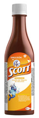 Emulsion de Scott Tradicional bottle highlighting vitamins A and D for daily wellness.