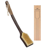 EnamelEVO back-scrubber brush curved handle enabling comfortable full-body exfoliation.