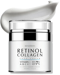 EnaSkin Retinol Collagen Face Cream tube application shows smoothing for a youthful texture