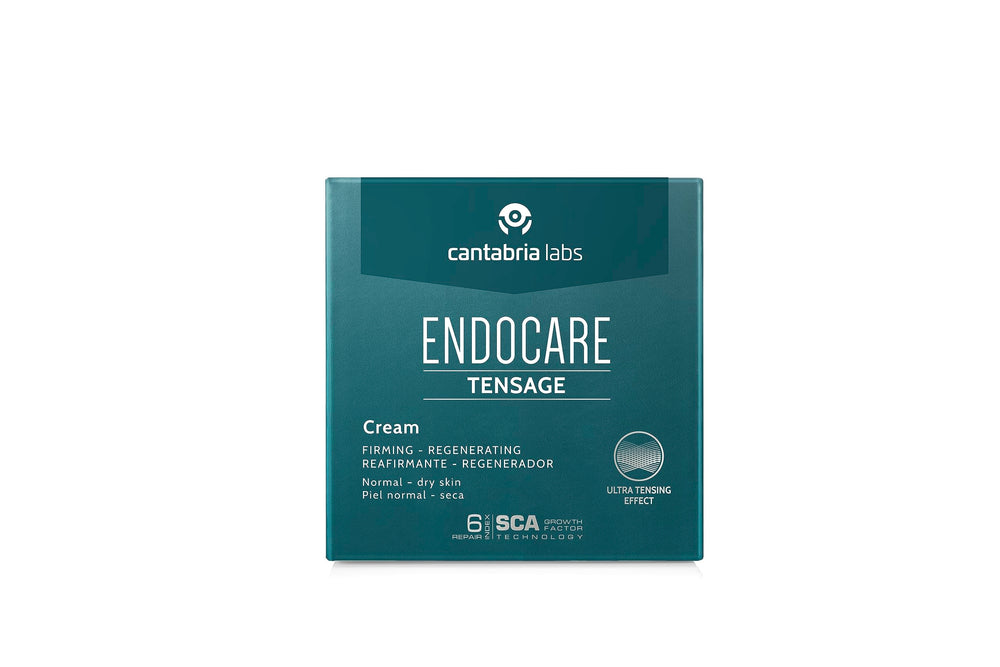 Endocare Tensage Cream 50ml jar shows rich texture for daily hydration.