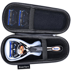 Enerfort hard EVA razor travel case top view showing rugged protection