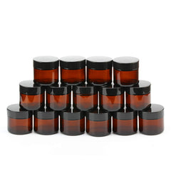 Encheng amber round glass jar 2oz with inner liner for airtight cosmetic storage