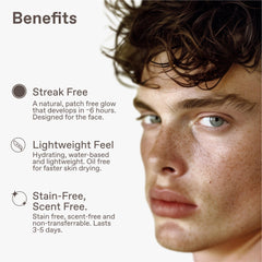 ENHANSE Jet Set self-tanner application demonstrates even coverage and quick-dry finish.