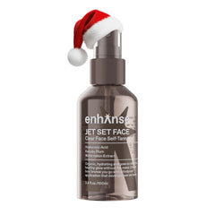 ENHANSE Jet Set self-tanner bottle for men shows clear, streak-free finish.