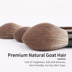 ENZO KEN MONI aluminum-ferrule detail illustrating durable, shedding-free brush performance