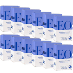 EO Natural Deodorant Wipes French Lavender pack-12 display for on-the-go freshness