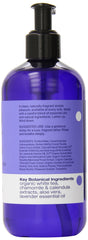 EO sulfate-free hand soap lavender label closeup highlights lavender essential oil and natural ingredients