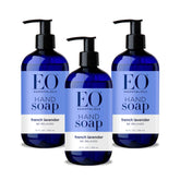 EO sulfate-free hand soap lavender three-bottles-front shows value and calming aroma