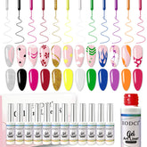 eodci nail art gel liner set color palette for vibrant swirl designs