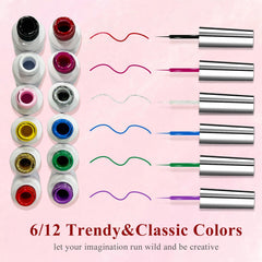 eodci nail art gel liner set glitter silver and gold for luxe accents
