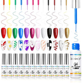 eodci nail art gel liner set rainbow colors for vibrant designs