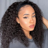 Eooma Curly Headband Wig 16-inch front view shows natural fullness and easy wear.