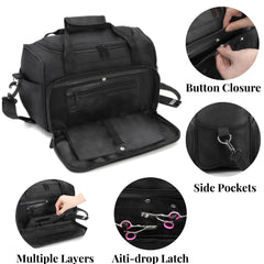Eorbow cosmetology organizer pocket layout demonstrates organized storage for small tools.