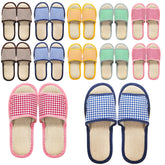 Eorbow 10-pair guest slippers boxed set for hosting with comfortable, breathable linen-cotton fabric.
