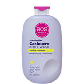 eos Shea Better Vanilla Cashmere bottle pour highlights moisturizing for daily cleansing