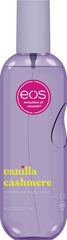 eos front packaging showing bottle and logo, highlights compact travel-ready size