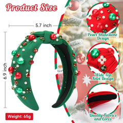 Eostankr pearl-knotted headband with rhinestones for party-ready look