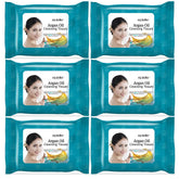 Epielle Argan Oil Makeup Remover Wipes pack visible for quick all-in-one cleanse.