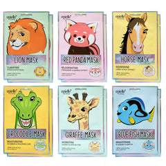 Epielle Character Face Mask Wild Kingdom closeup shows adorable animals for at-home spa night