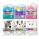 Epielle Character Face Mask Zebra design provides hydration for a refreshed complexion