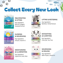 Epielle character cat mask nourishes with milk protein