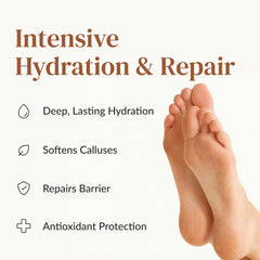 Epielle foot mask on feet delivers soft, comfortable skin after use.