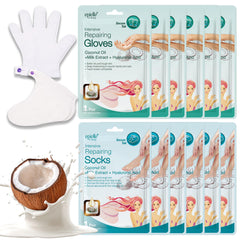 Epielle hand mask gloves close-up showing rapid hydration for dry skin