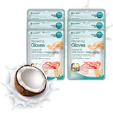 Epielle hand mask packaging with six-pair set for at-home spa sessions.