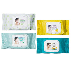 Epielle makeup remover wipes closeup shows gentle cleansing for all skin types
