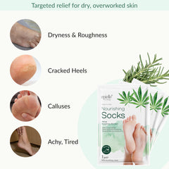 Epielle nourishing foot mask adhesive tabs securing comfortable wear