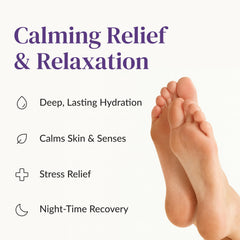 Epielle relaxing foot mask with lavender aroma for calming spa experience.