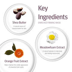 Epionce Enriched Firming Mask applied to face indicates quick hydration during routines.