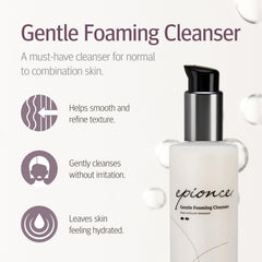 Epionce Gentle Foaming Cleanser removing makeup with a gentle rinse
