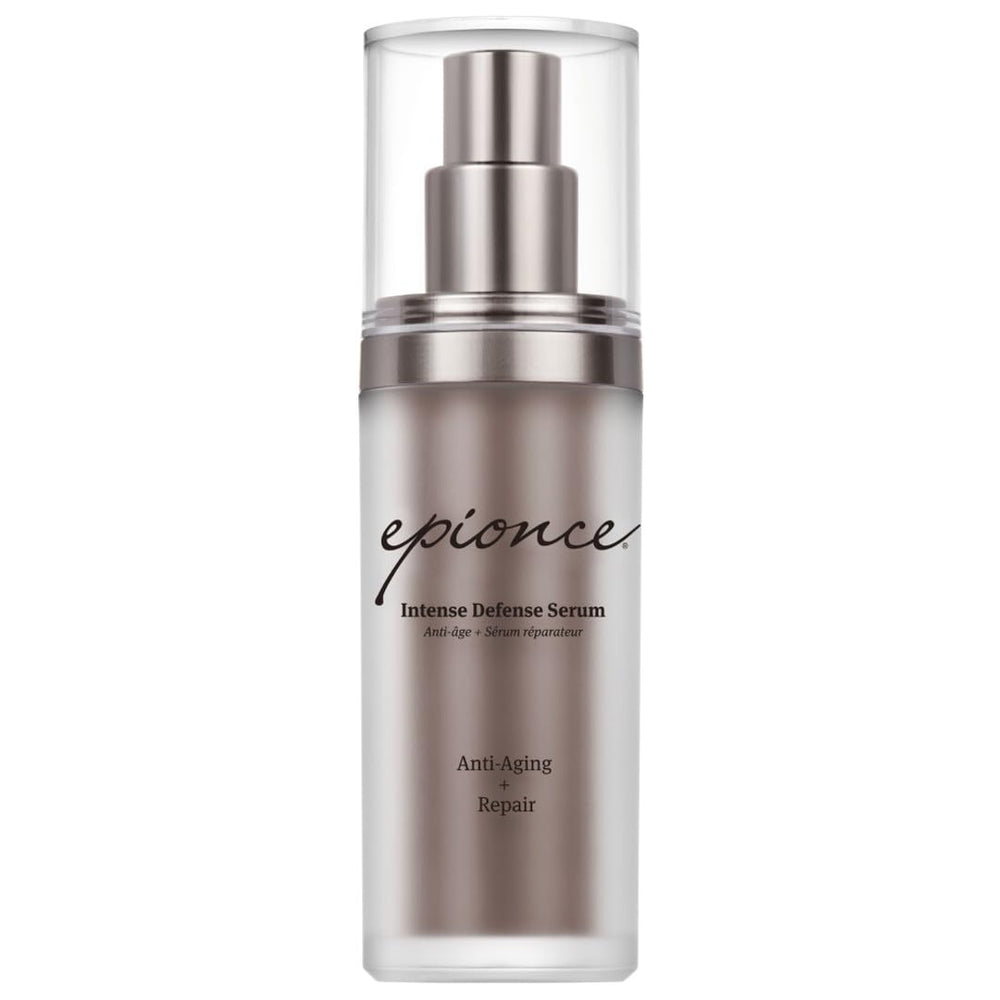 Epionce Intense Defense Serum bottle pump demonstrates easy daily hydration.