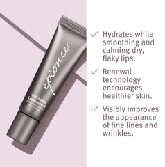 Epionce Lip Renewal soft-focus technology illustrates diminished fine lines around the lip area.
