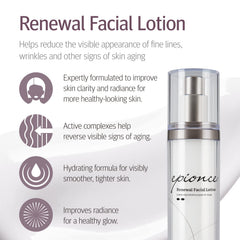 Epionce Renewal Facial Lotion texture swatch reveals a light, non-greasy finish