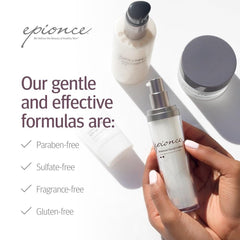 Epionce Renewal Lite morning routine shot emphasizes light hydration.
