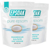 Epsoak Epsom Salt two bags sealed for easy storage and use.
