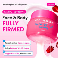 EQQUALBERRY being applied to neck demonstrating lifting and smoothing