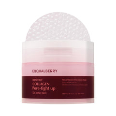 EQQUALBERRY collagen pore-tight toner pad close-up shows gel-rich hydration